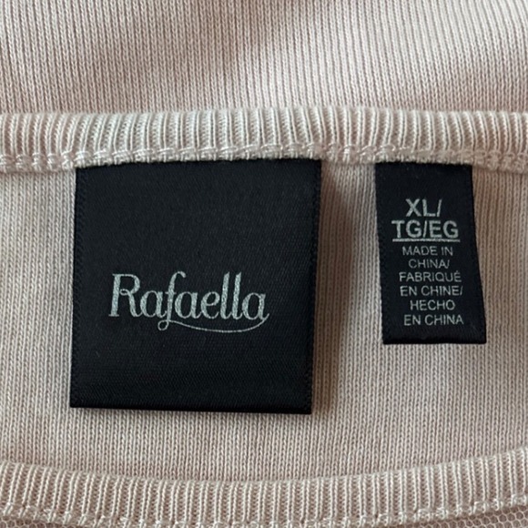 Rafaella‎ XL Pink Embellished Neck 3/4 Sleeve 100% Soft Cotton Pull Over Top - Picture 4 of 6